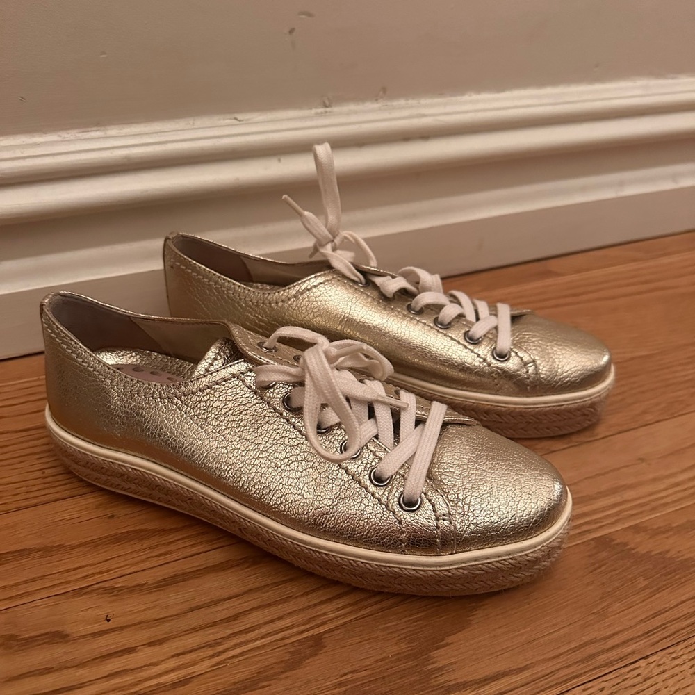 Miu Miu Gold Espadrille Sneakers